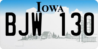 IA license plate BJW130