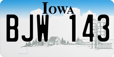 IA license plate BJW143