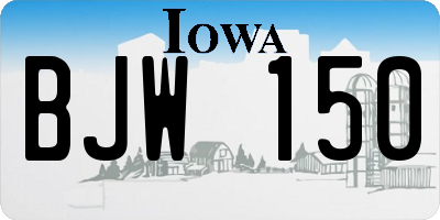 IA license plate BJW150