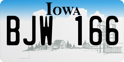 IA license plate BJW166