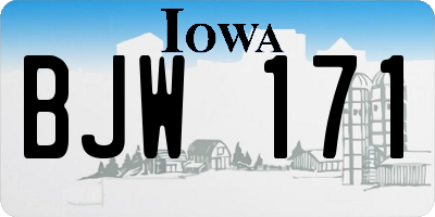 IA license plate BJW171