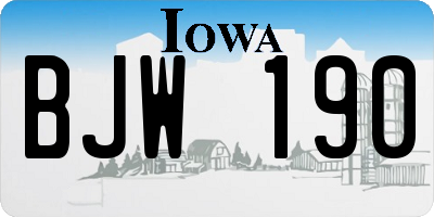 IA license plate BJW190