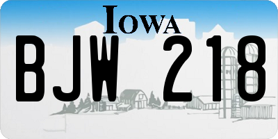 IA license plate BJW218