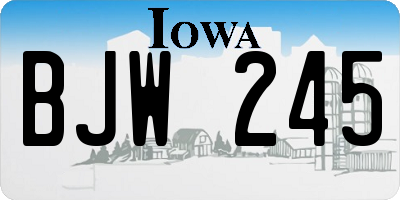 IA license plate BJW245