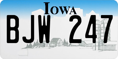 IA license plate BJW247