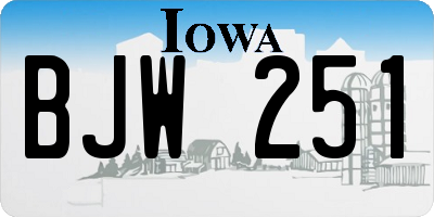 IA license plate BJW251