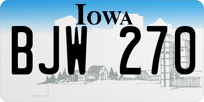 IA license plate BJW270