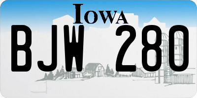 IA license plate BJW280