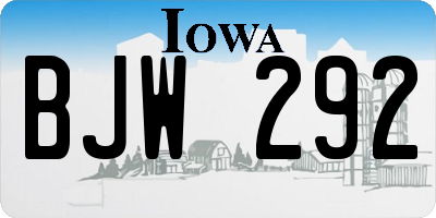 IA license plate BJW292