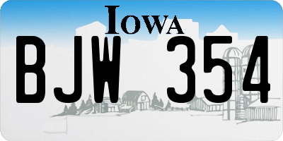 IA license plate BJW354