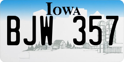 IA license plate BJW357