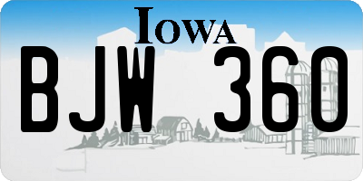 IA license plate BJW360