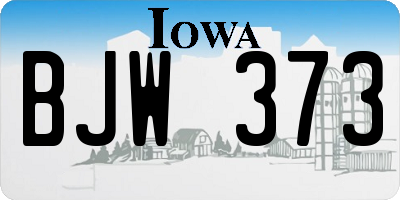 IA license plate BJW373