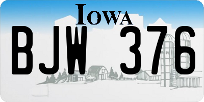 IA license plate BJW376