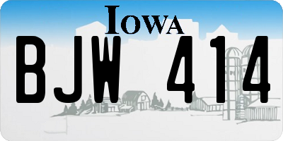 IA license plate BJW414