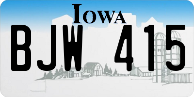 IA license plate BJW415