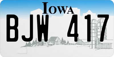 IA license plate BJW417