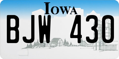 IA license plate BJW430