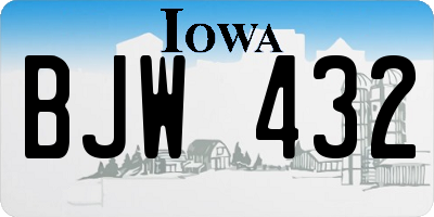 IA license plate BJW432