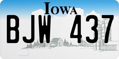 IA license plate BJW437