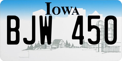 IA license plate BJW450