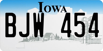 IA license plate BJW454