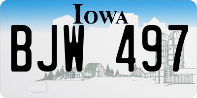 IA license plate BJW497