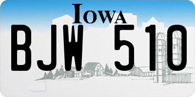 IA license plate BJW510