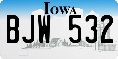 IA license plate BJW532