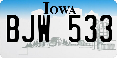 IA license plate BJW533