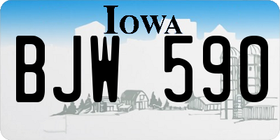 IA license plate BJW590