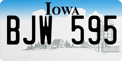 IA license plate BJW595
