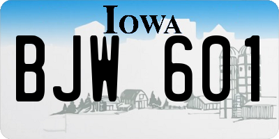IA license plate BJW601