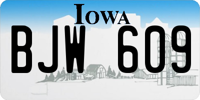 IA license plate BJW609