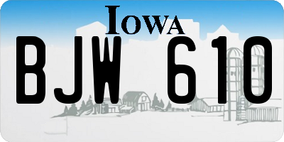 IA license plate BJW610