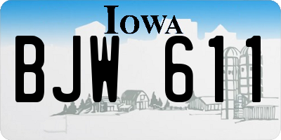 IA license plate BJW611
