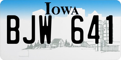IA license plate BJW641