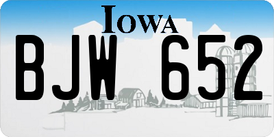 IA license plate BJW652