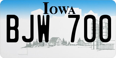 IA license plate BJW700
