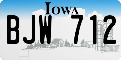 IA license plate BJW712