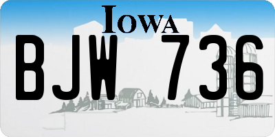 IA license plate BJW736
