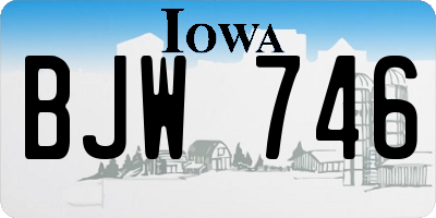 IA license plate BJW746