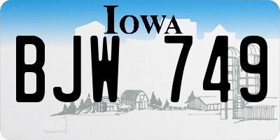 IA license plate BJW749