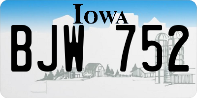 IA license plate BJW752