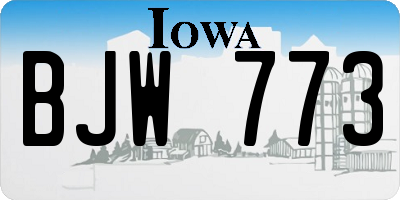 IA license plate BJW773