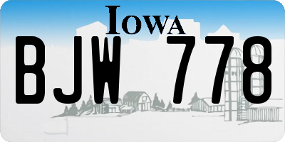 IA license plate BJW778
