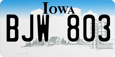 IA license plate BJW803
