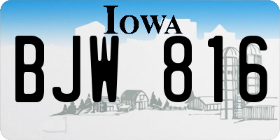 IA license plate BJW816