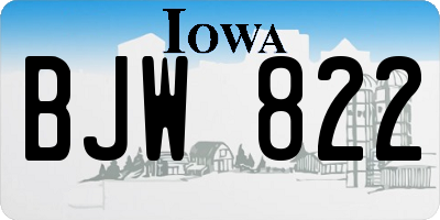 IA license plate BJW822
