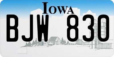 IA license plate BJW830